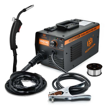 MIG145 MIG Welder 110V/220V Flux Core Welder Dual Voltage Gasless MIG Welding Machine IGBT Inverter Portable Welder Machine